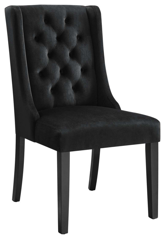 Baronet Performance Velvet Dining Chairs, Set of 2, Black