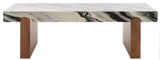 Safavieh Couture Ellebeth Marble Top Coffee Table, Hazel/Walnut