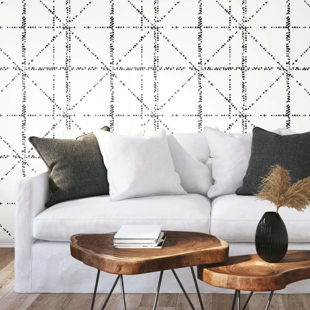 Diamond Grid Specks Peel and Stick Wallpaper