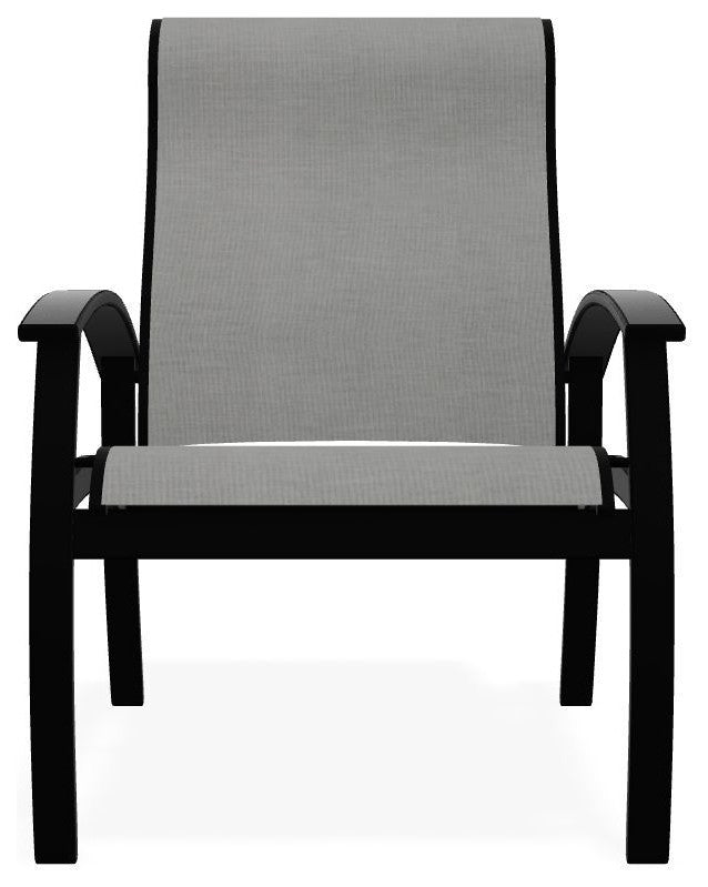 Belle Isle Sling Adjustable Outdoor Dining Chair, Alloy/Black