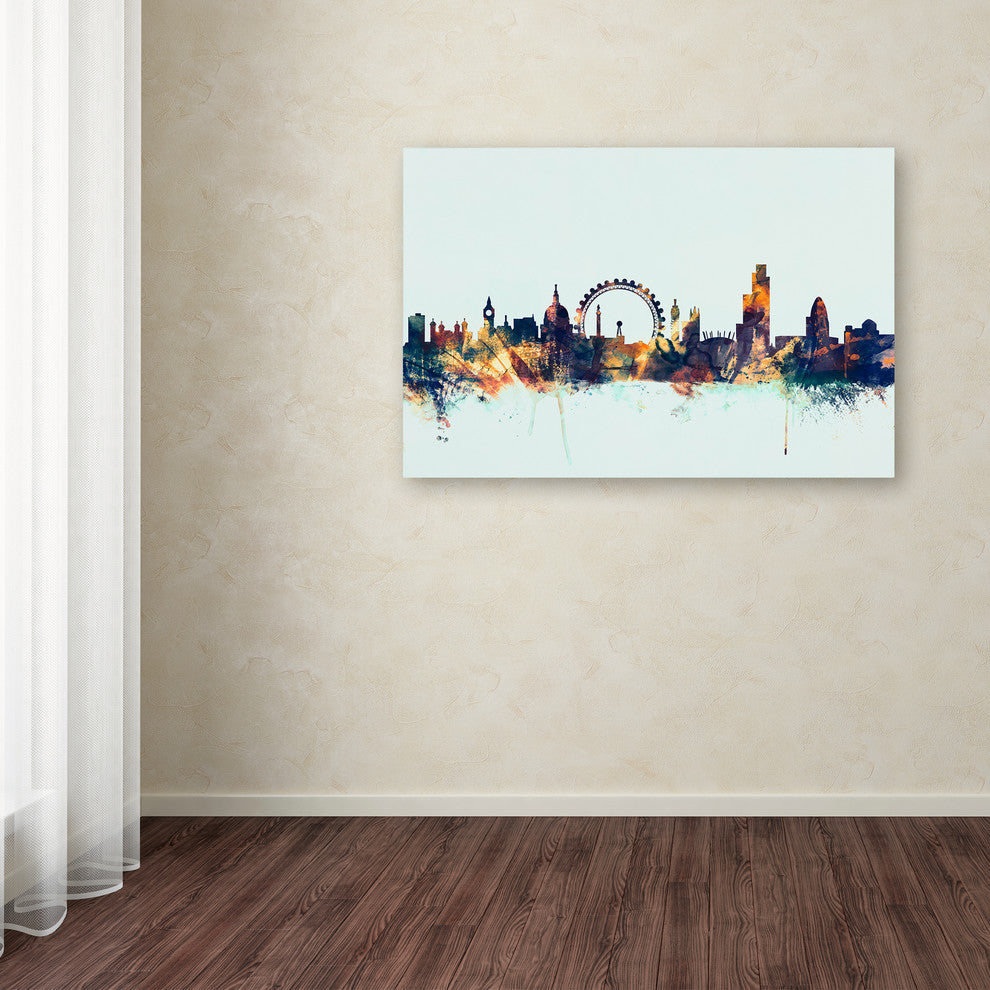 Michael Tompsett ''London England Skyline Blue 2'' Canvas Art, 12x19