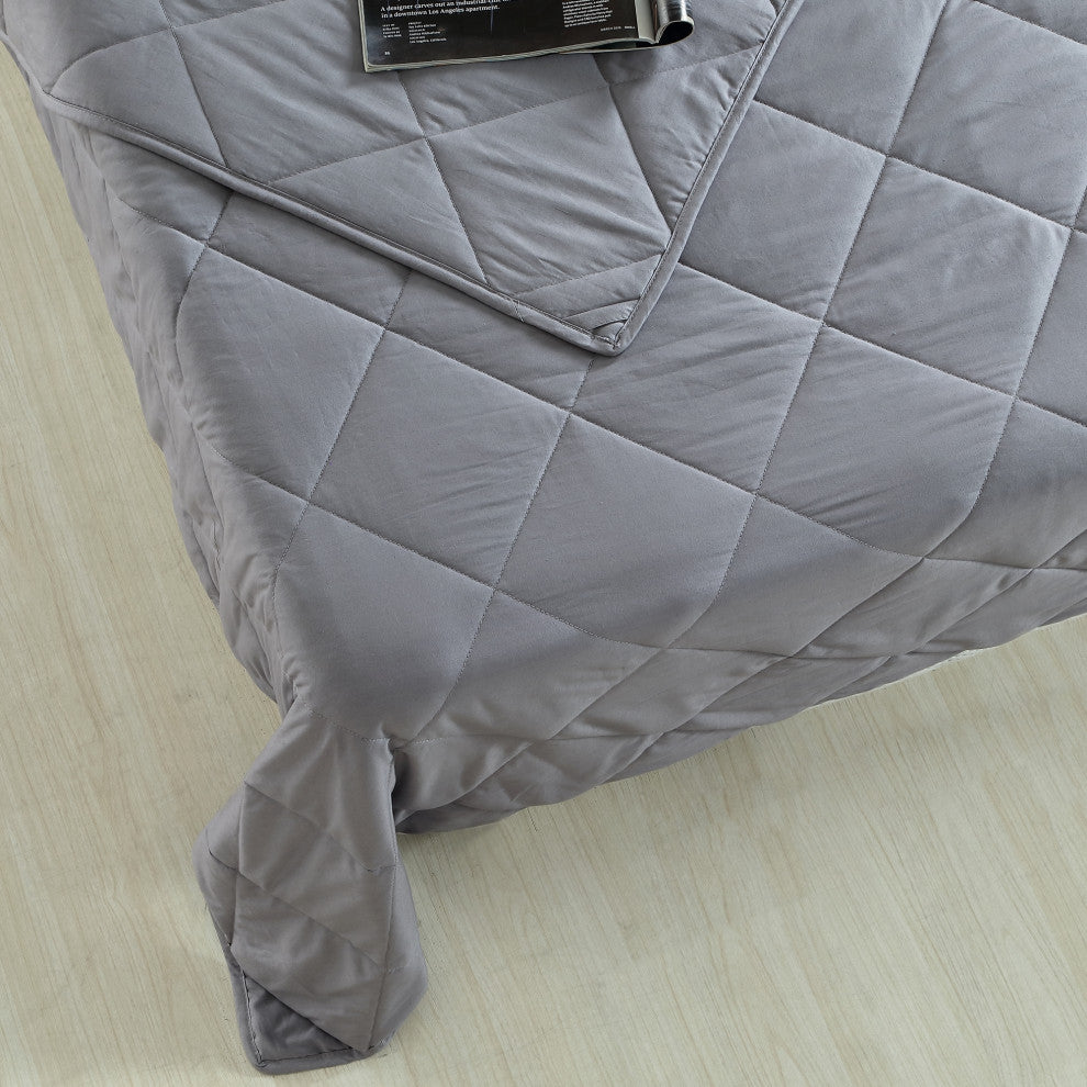 Cozy Tyme Hajia Weighted Blanket 25 Pound 72"x80", Gray