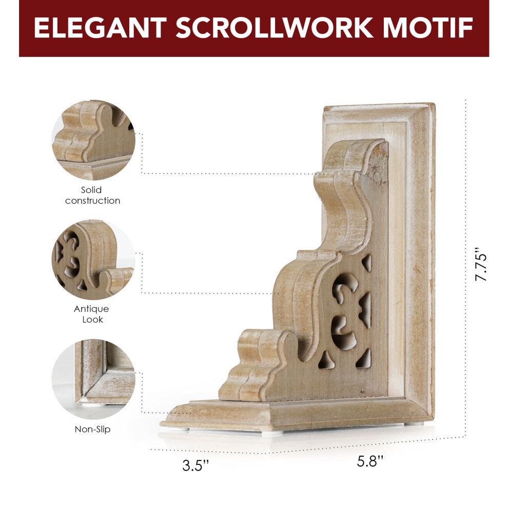 American Art Decor Heavy Duty Wood Bookends for Books/CDs/Vinyls/Magazines