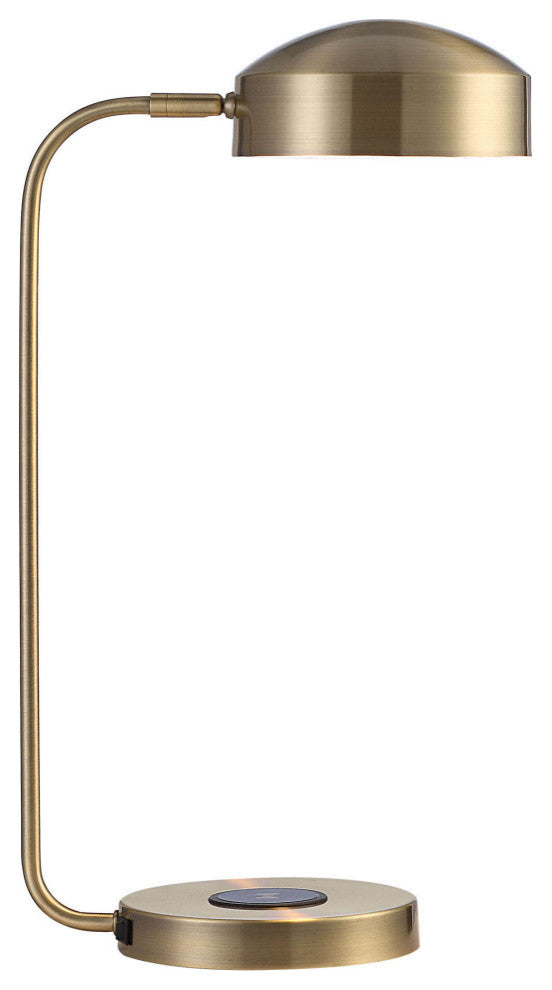 Riesco 13" Table Lamp with Dome Shade, Antique Brass