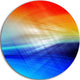 3D Mix Of Red Blue Yellow, Abstract Digital Art Disc Metal Artwork, 11"