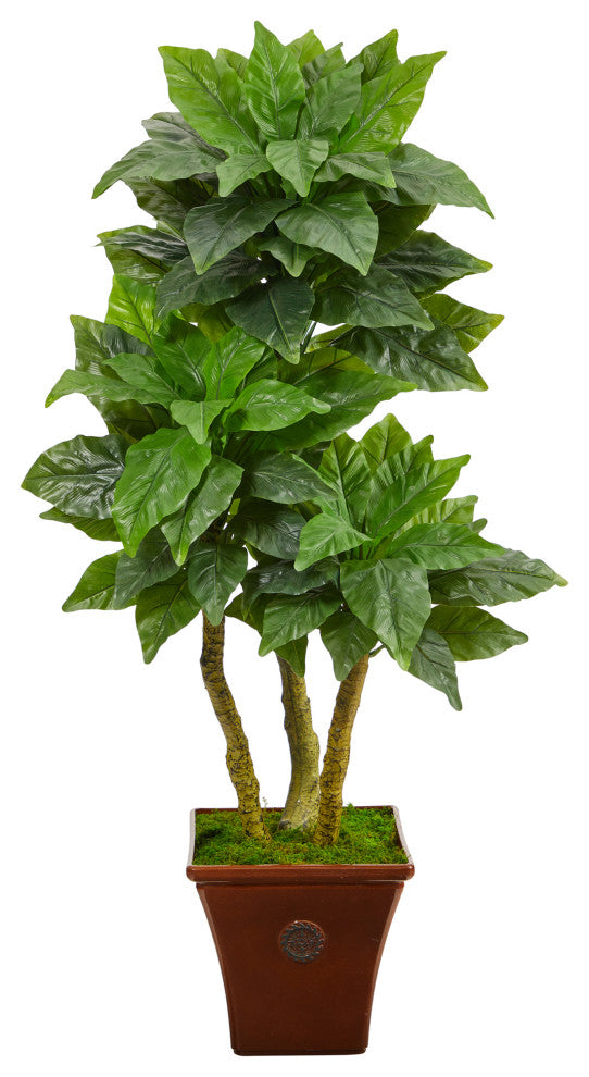 57" Bird Nest Artificial Tree, Brown Planter UV Resistant, Indoor/Outdoor