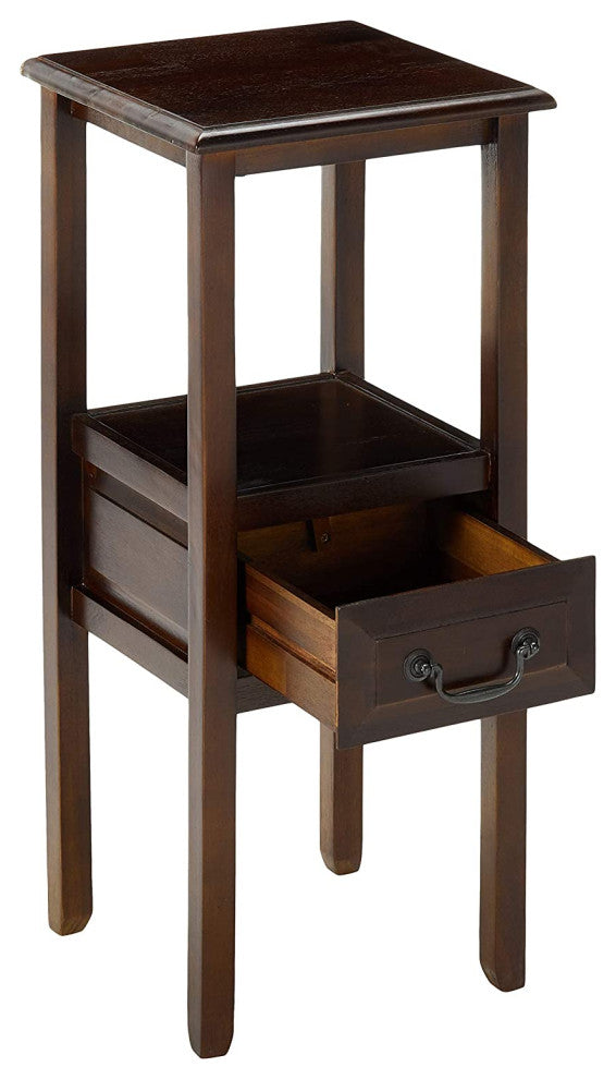 Acacia Wood Accent Table, Brown Mahogany