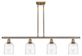 Ballston-Bella 4-Light 48" Stem Island Light, Brushed Brass, Clear