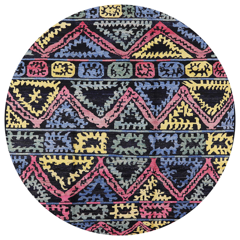 Ahgly Company Indoor Round Mid-Century Modern Area Rugs, 3' Round