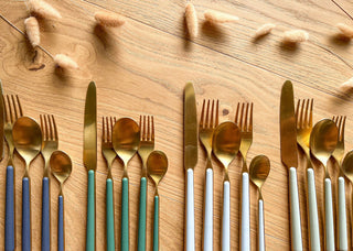 Fantasia Ice Gold Flatware Set, Porcelain, 20 Pcs.