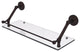Prestige Que New 24" Floating Glass Shelf with Gallery Rail, Antique Bronze