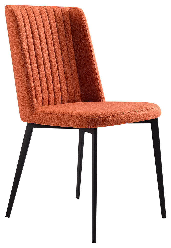 Arles Gray Glass 5-Piece Metal Dining Set, Orange Chairs