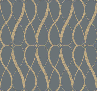 Smoke & Gold Graceful Geo Wallpaper
