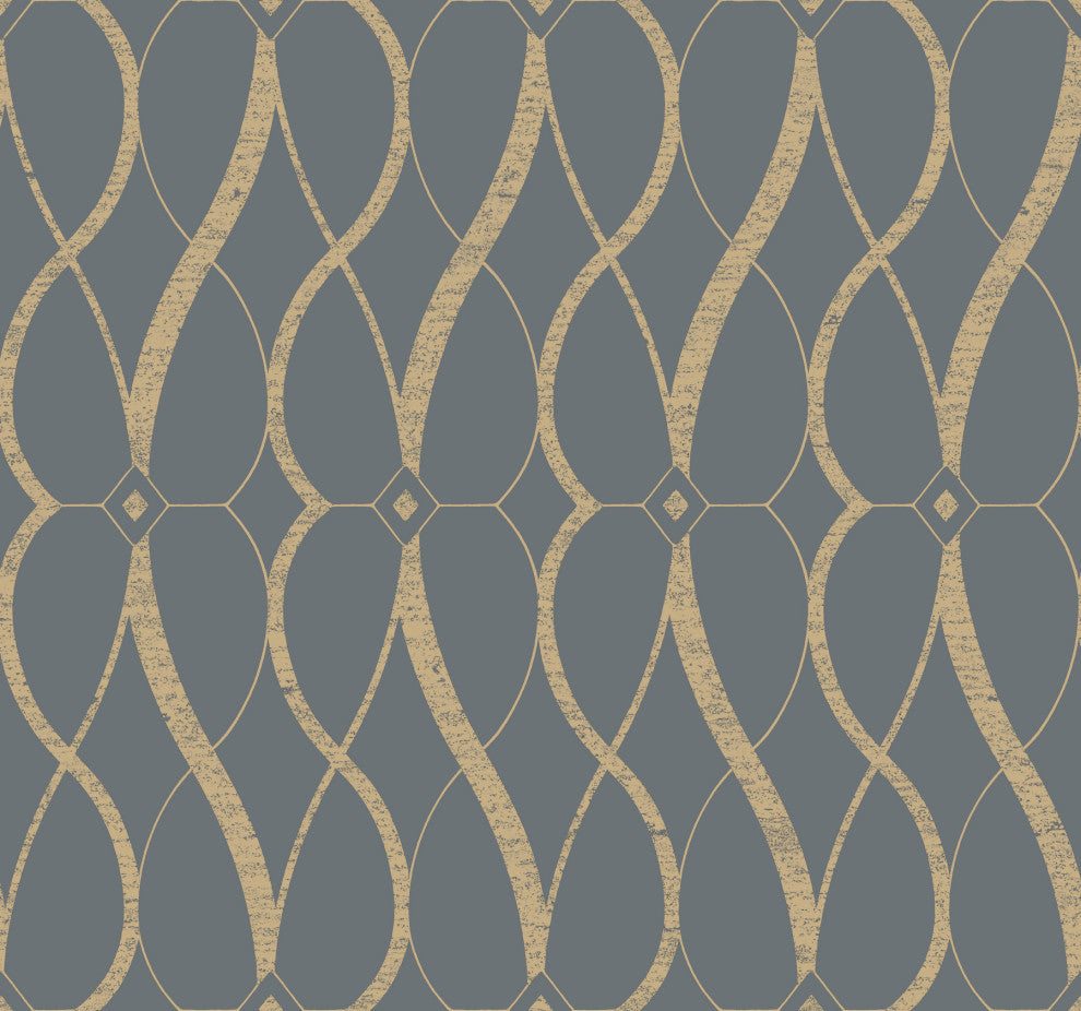 Smoke & Gold Graceful Geo Wallpaper