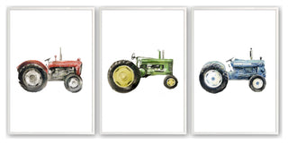 Opaque White 18" x 24" Tractors, Set of 3