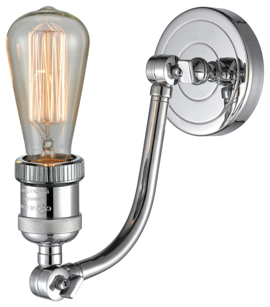 1-Light Bare Bulb 4.5" Sconce, Polished Chrome