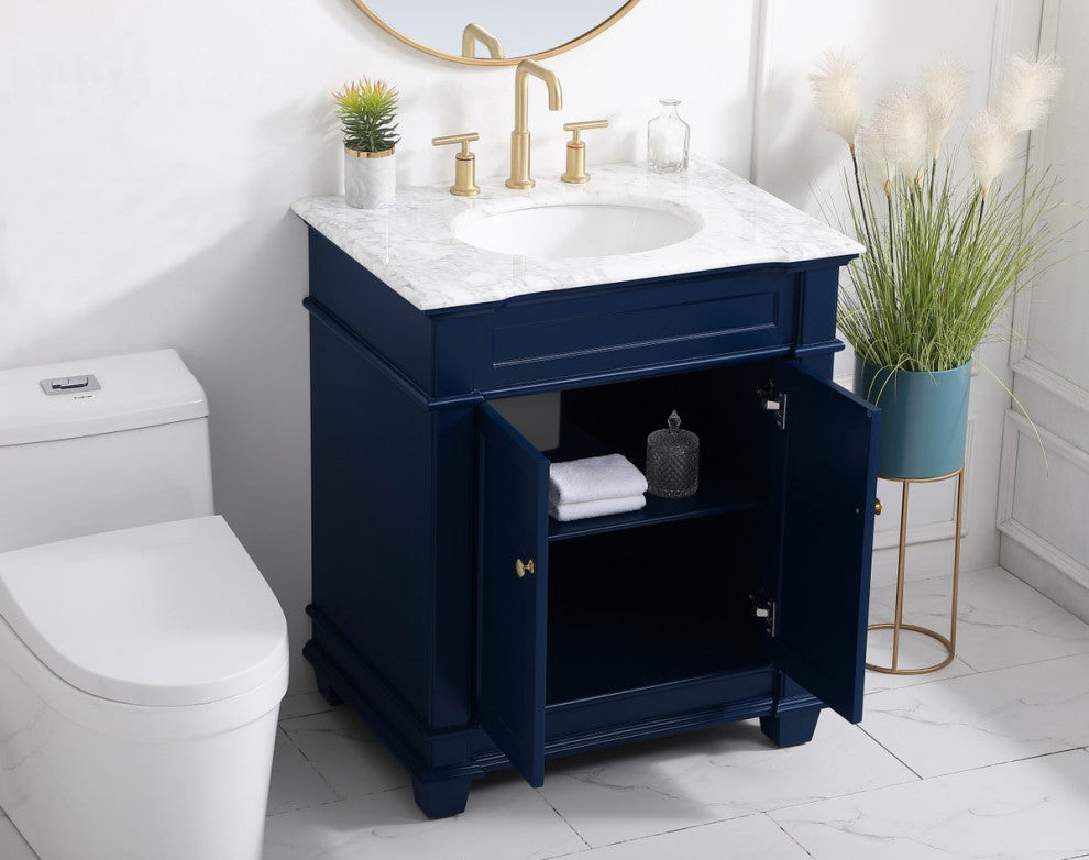 Weston Single Bathroom Vanity Set, Blue, 30