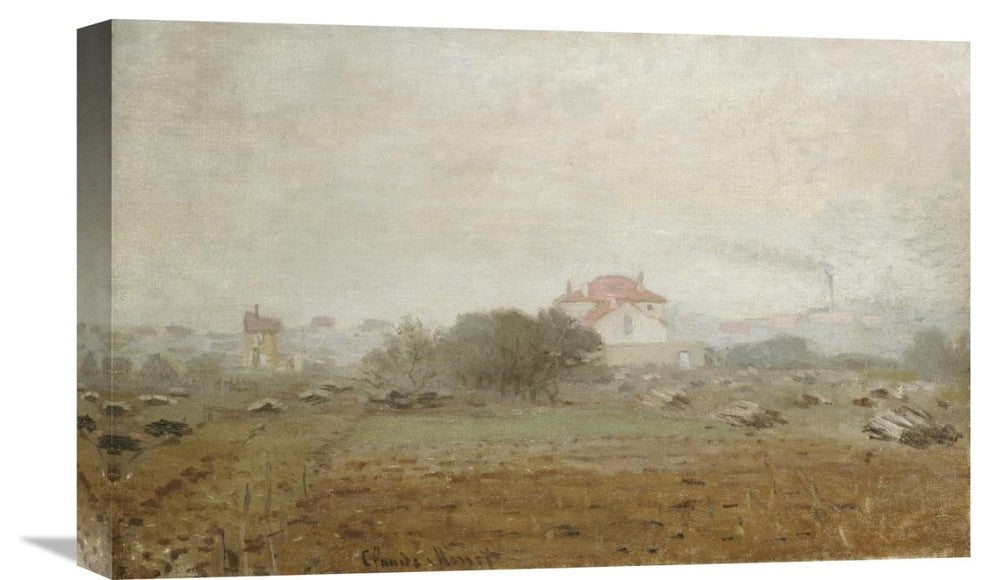 "Fog - Effet de brouillard" Stretched Canvas Giclee by Claude Monet, 22"x14"
