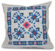 Jodhpur Border 4, Geometric Print Pillow, Blue, 20"x20"