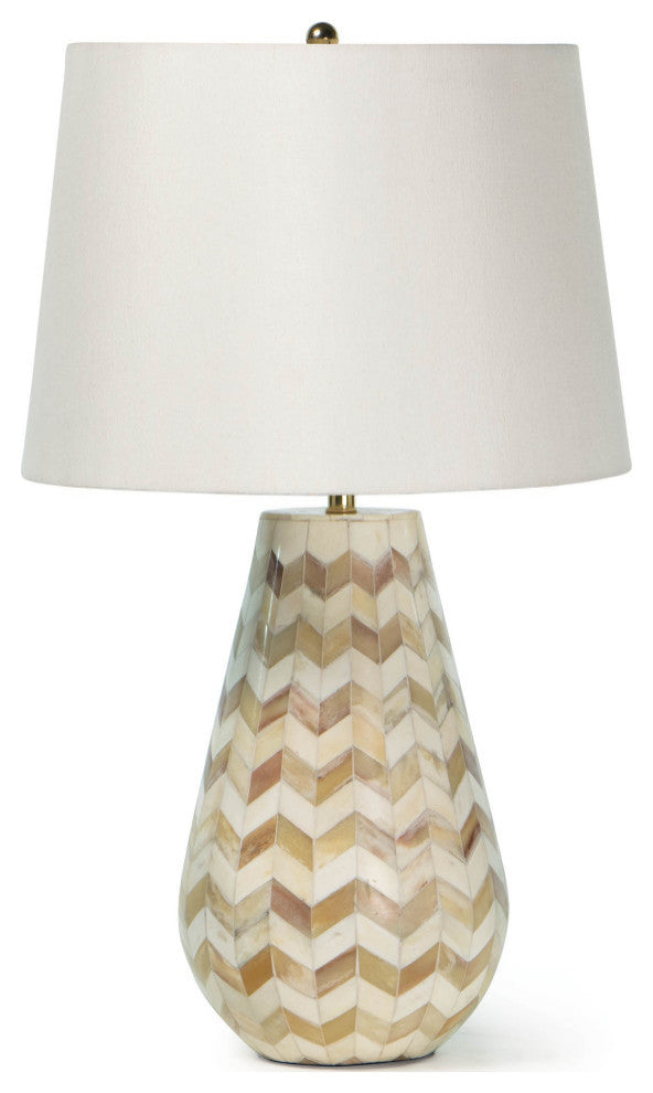 Cassia Chevron Table Lamp, Neutral