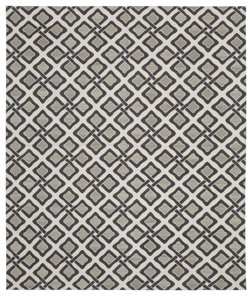 Rug N Carpet - Handmade Wool 8' 1'' x 9' 9'' Geometric Dhurrie Kilim Rug