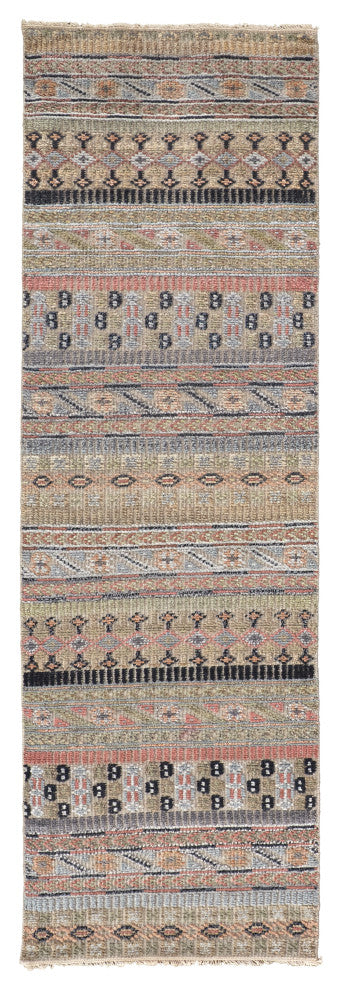 Eckhart Tribal Rug, Khaki, 2'6"x10'