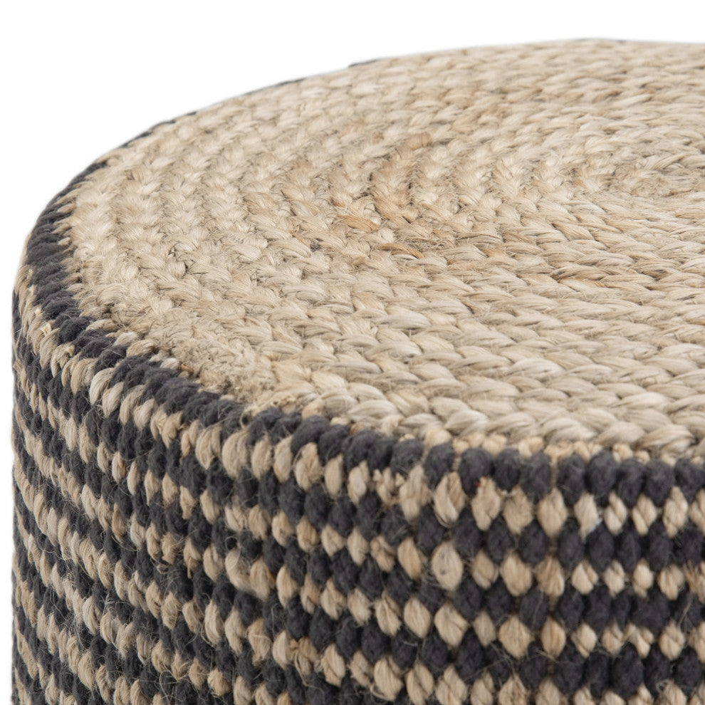 Larissa Round Braided Pouf