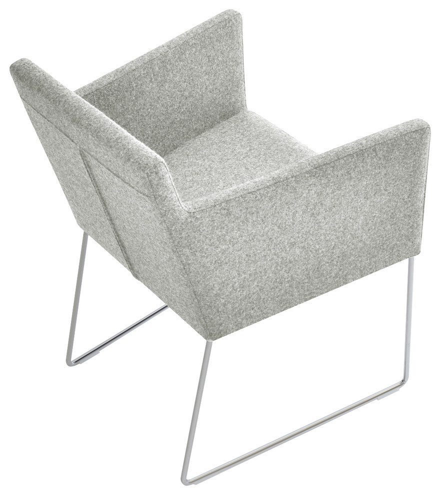Harput Wire Chair, Chrome Base, Silver Camira Wool