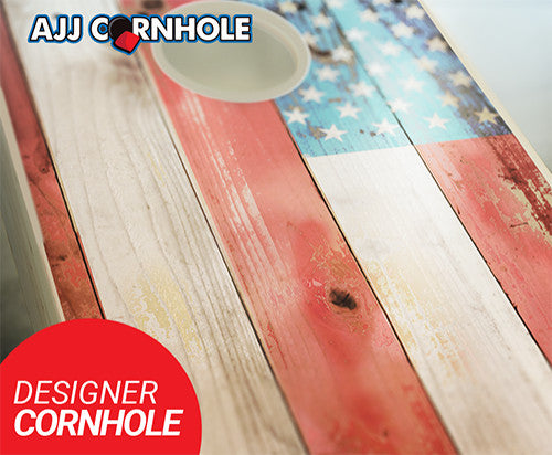 Distressed American Flag Cornhole Set