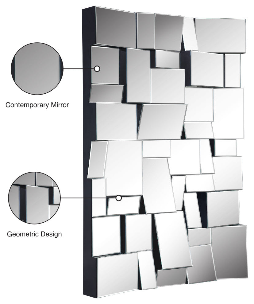 Action Rectangular Contemporary Geometric Designed Mirror