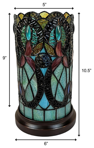 Tiffany Style Vintage Accent Table Lamp, 11" Tall