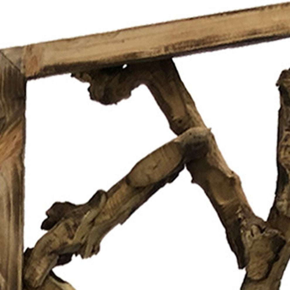 84" Brown Folding 4-Panel Screen Room Divider