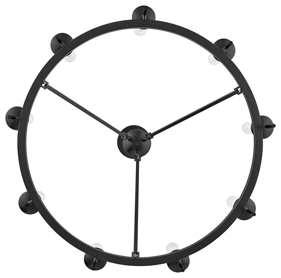 Hinkley Copley Medium Ring Chandelier, Black