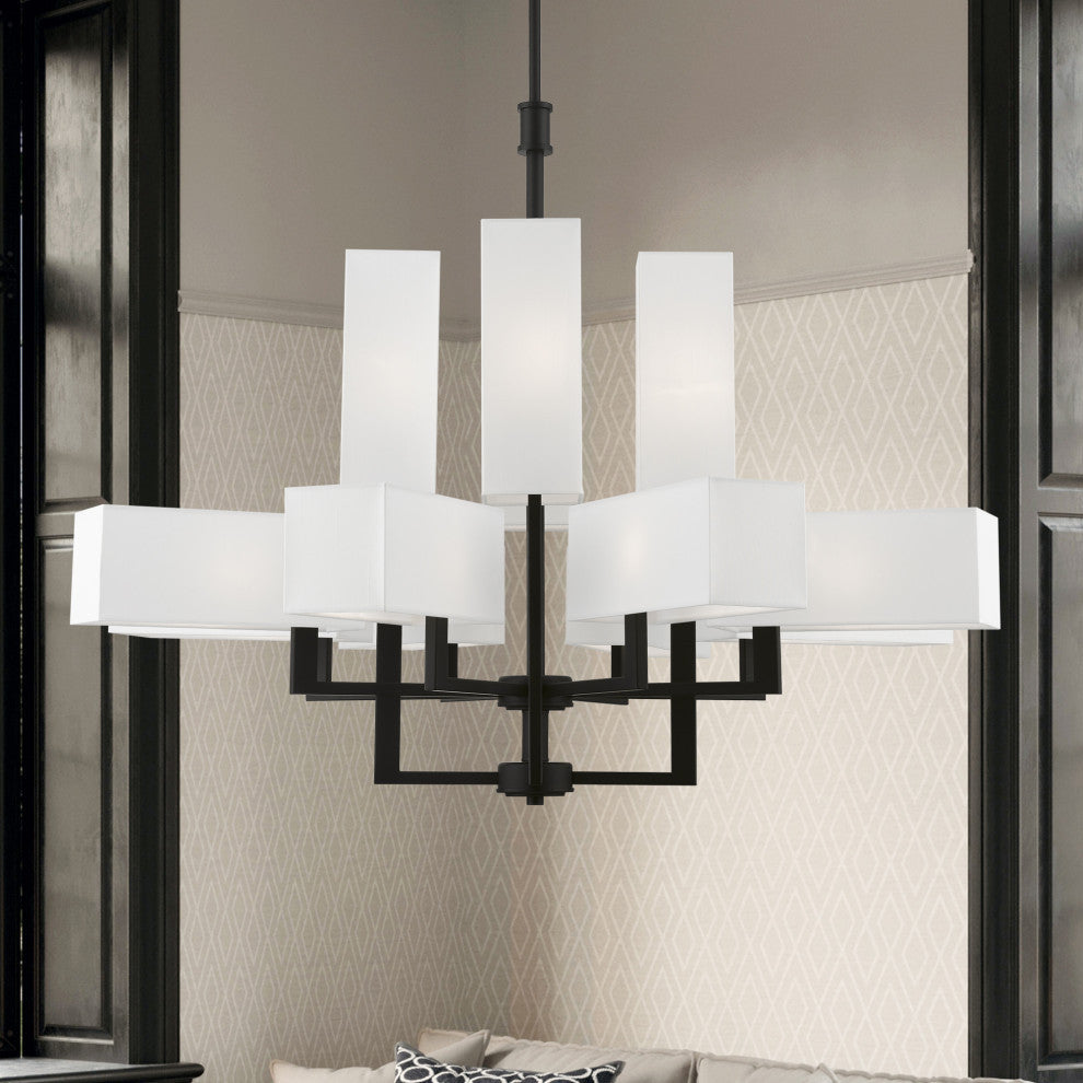 Rubix 12 Light Black Extra Large Foyer Chandelier