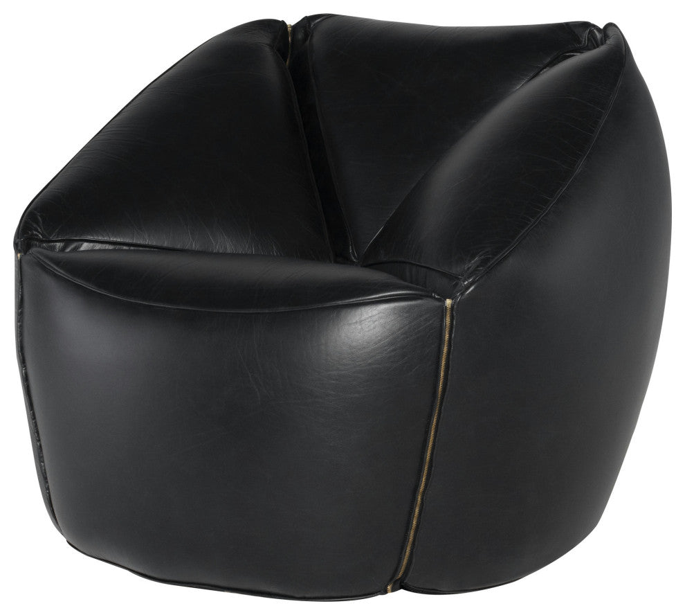 Jasper Black Leather Occasional Chair