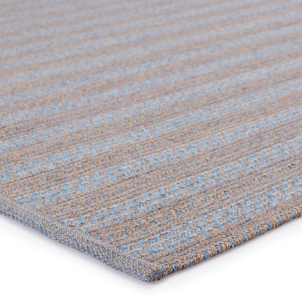 Jaipur Living Topsail Indoor/ Outdoor Striped Area Rug, Light Blue/Taupe, 8'10"x