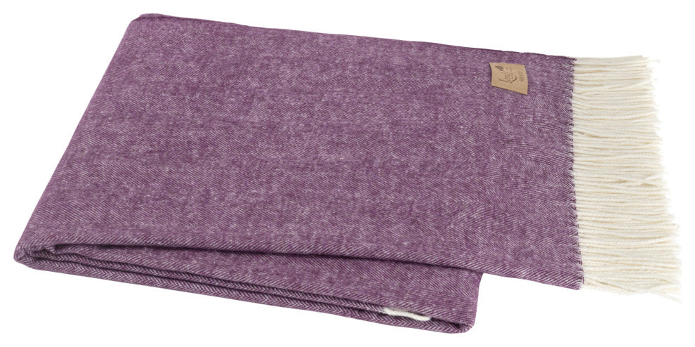 Italian Herringbone Throw, Plum