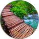 Wooden Bridge In National Park, Landscape Photo Round Wall Art, 11"