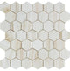 Premium White Onyx CROSS-CUT Polished 2" Hexagon Mosaic Tile