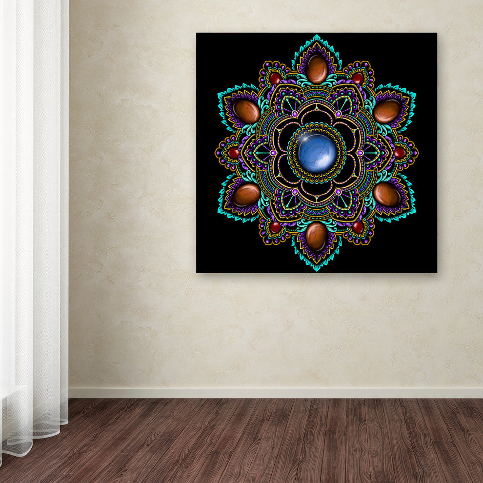 Delyth Angharad 'Gemstone Mandala' Canvas Art, 18" x 18"