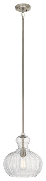 Riviera 1 Light Pendant, Brushed Nickel