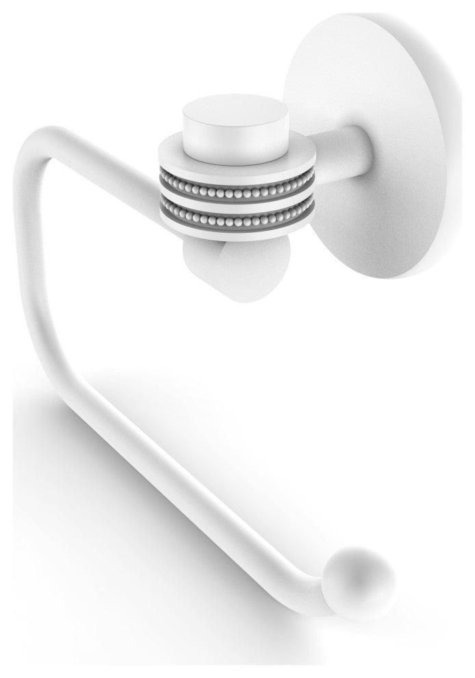 Satellite Orbit One Euro Dotted Accent Toilet Tissue Holder, Matte White