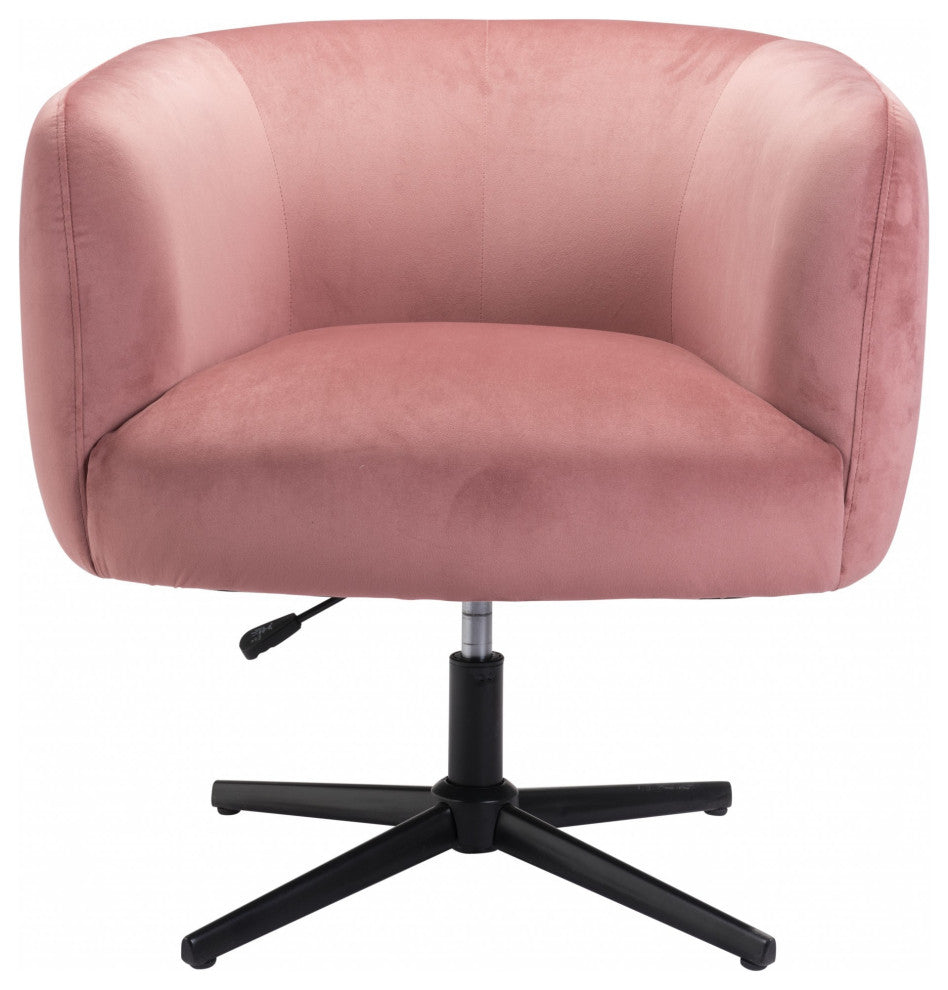 Gusto Glam Pink and Black Swivel Accent Chair