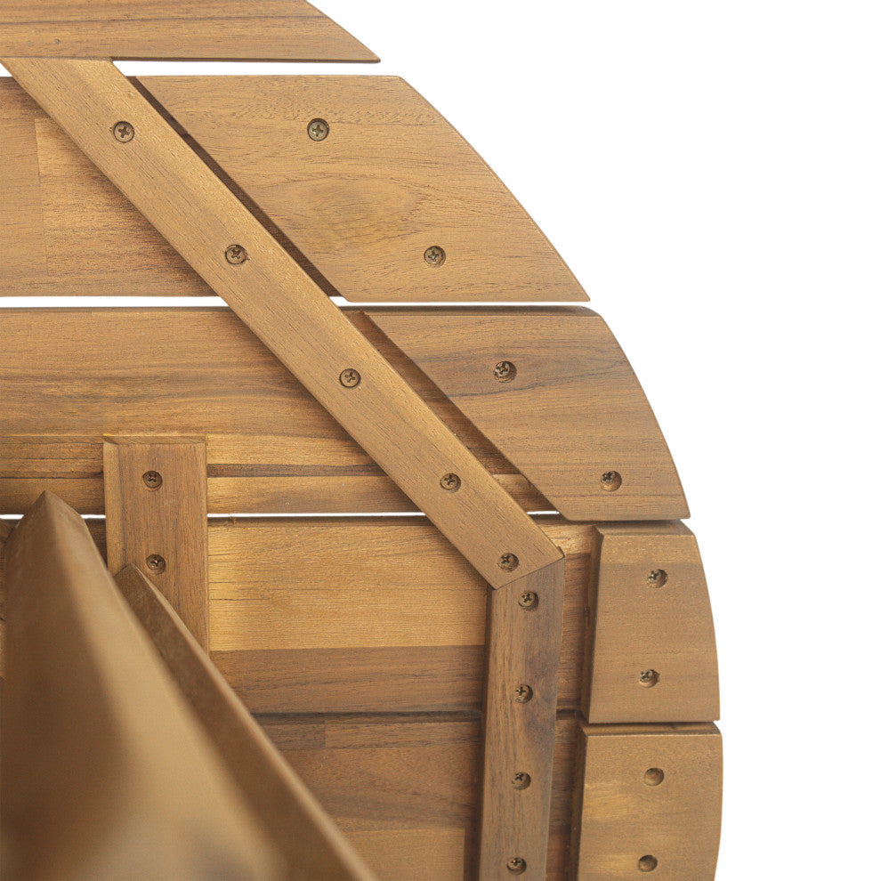 GDF Studio Outdoor Acacia Wood Patio Coffee Table, Light Teak
