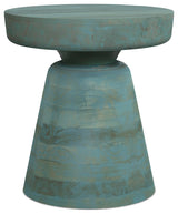 Robbie Solid Mango Wood Accent Table, Teal Wash