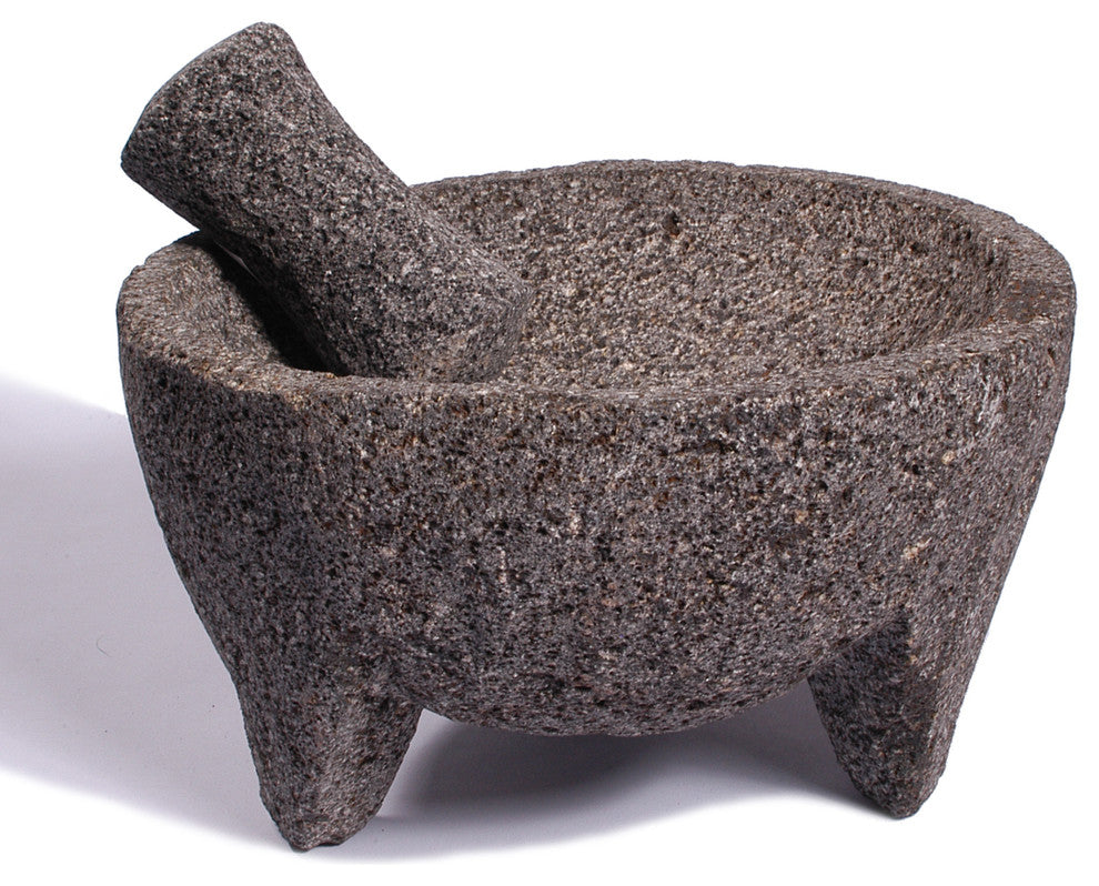Ancient Cookware, Authentic Mexican Lava Stone Molcajete, 8 Inches