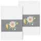Linum Home Turkish Cotton Daisy 2-Piece Embellished Hand Towel Set, White