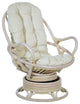 Lanai Rattan Swivel Rocker Chair, Linen Fabric With White Wash Frame