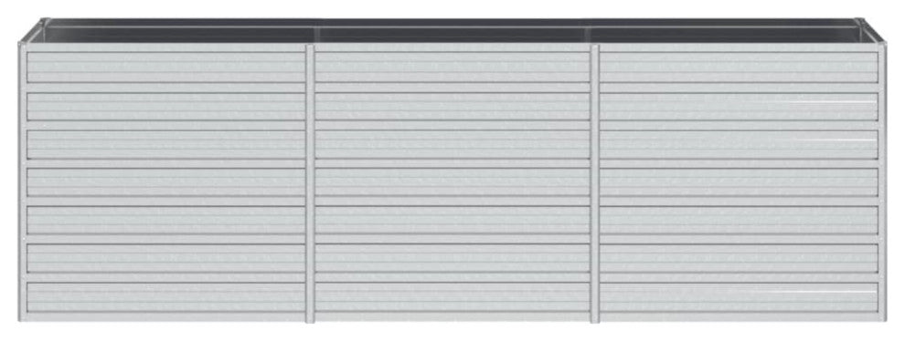 Vidaxl Garden Raised Bed 94.5"x15.7"x30.3" Galvanized Steel Silver