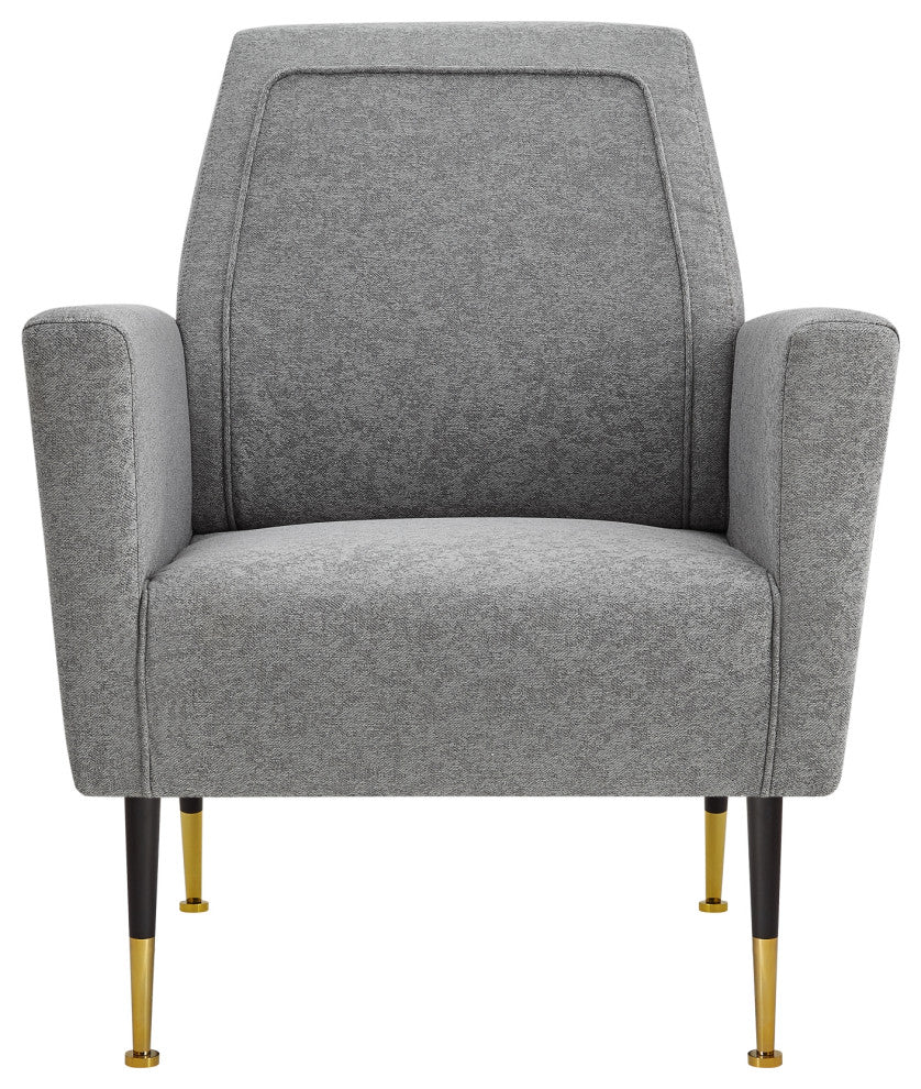 Inspired Home Holt Accent Chair Velvet/Linen 30Lx32Wx36H, Light Gray